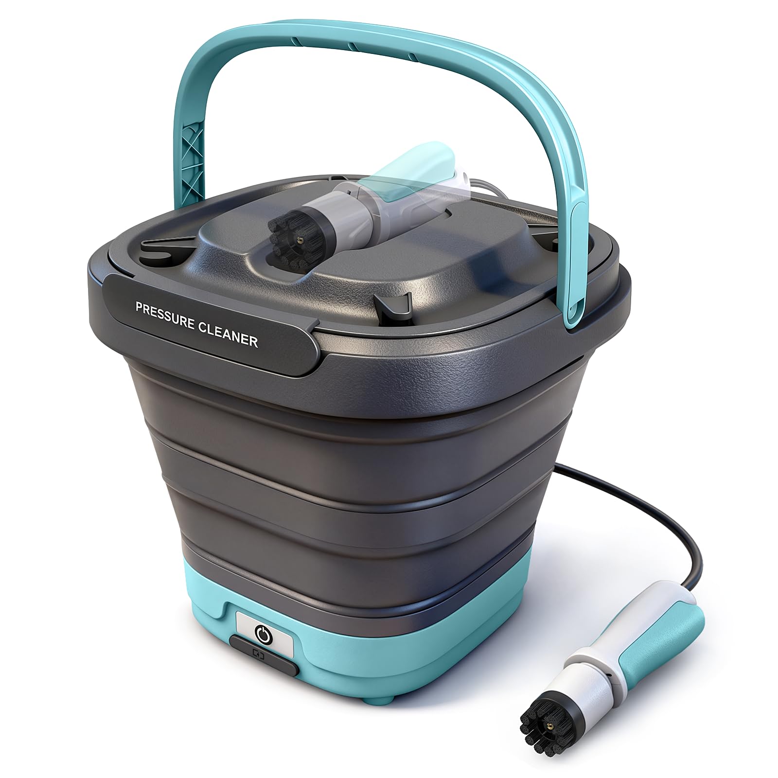 BLUEMARS 12V Cordless Mini Foldable Portable Shower Garden Cleaner, Hand held Dog Washer Bicycle Cleaner, Type-C Charging, 2.5m Hose, 12L Capacity Water Tank