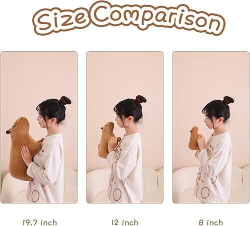 Miniatura 5 de SQEQE Capybara - Peluche de animal de peluche, almohada de peluche suave de Capybara, regalo único de peluche marrón para niños, decoración, 8
