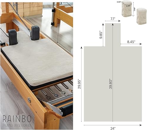 Miniatura 2 de Pilates Reformer - Toalla antideslizante (incluye 2 fundas de hombro para bloques) (BEIGE)