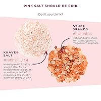 Vista 4 de KHĀVE - Sal del Himalaya rosa pura natural – Sal de grano grueso de 12 onzas de grado más alto para cocinar, condimentar, frotar en seco para fumar