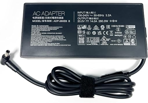 280W 20V 14A Charger ADP-280EB B ADP-280BB Compatible for ASUS ROG Strix G18 G814 G814JI G814JZ G814JV G814JIR G814JZR G814JVR Gaming Laptop Power Supply
