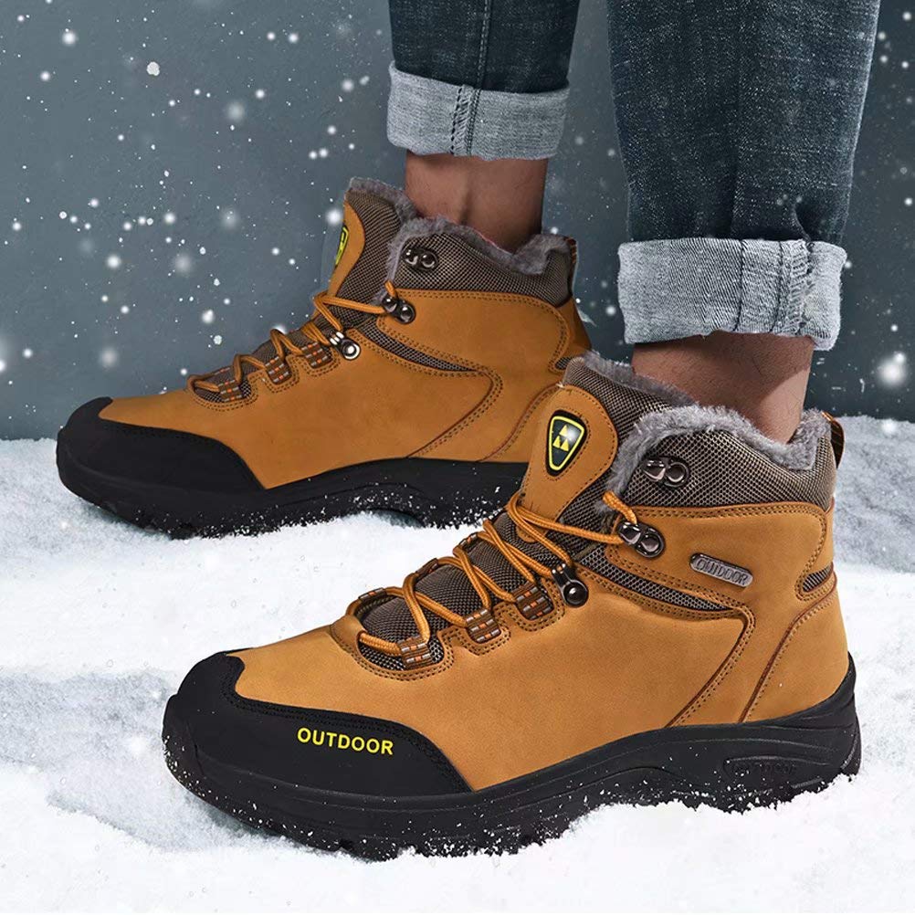 Botas De Invierno Hombre Botas De Nieve Impermeables Botas De Senderismo Cálidas Botas De Trekking Antideslizantes