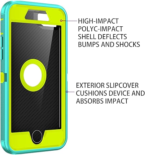 Miniatura 9 de Regsun Funda para iPhone SE 20222020, protector de pantalla integrado, a prueba de golpes, 3 capas, protección de cuerpo completo, resistente, funda