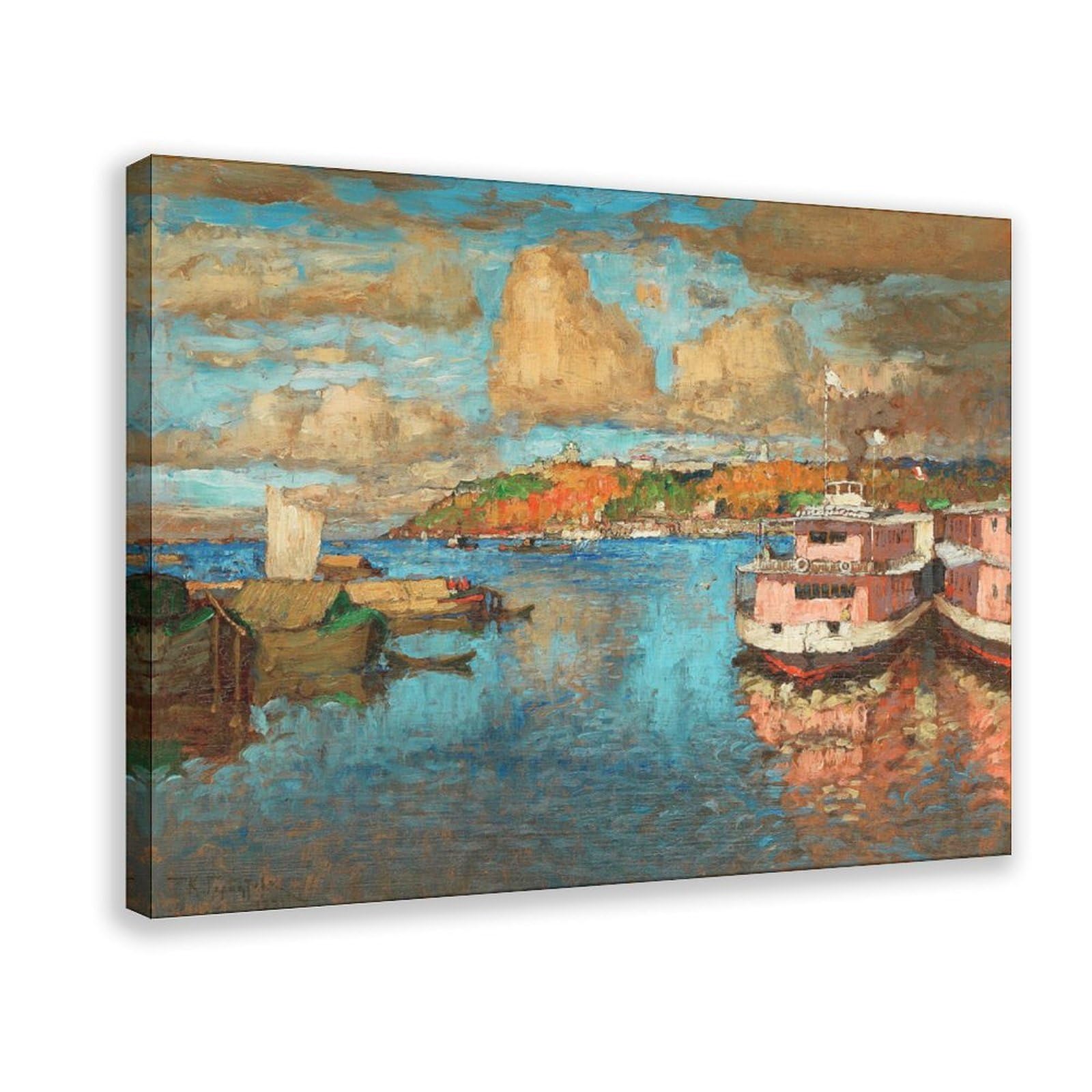 DFJyjFGJJ Konstantin Ivanovich Gorbatov,A View of Nizhny Novgorod Canvas Poster Bedroom Sports Landscape Office Room Decor Gift 24" L X 36" W