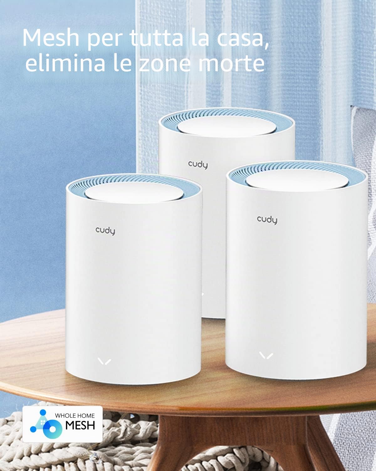 Cudy AC1200 Sistema WiFi a rete per tutta la casa, Router WiFi a doppia banda AC1200, Range Extender, VPN, IPv6, DDNS, M1200 confezione da 3
