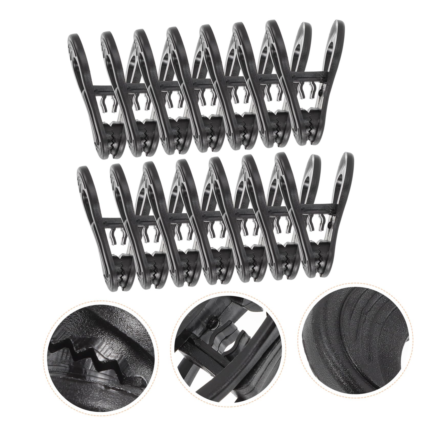 Lurrose Wäscheleinenclips zur Praktischen Organisation 50 Stück Kunststoff Schwarze mit Starker Klemmkraft von Krawatten und Kleidern im Kleiderschrank oder Beim Trocknen im Freien
