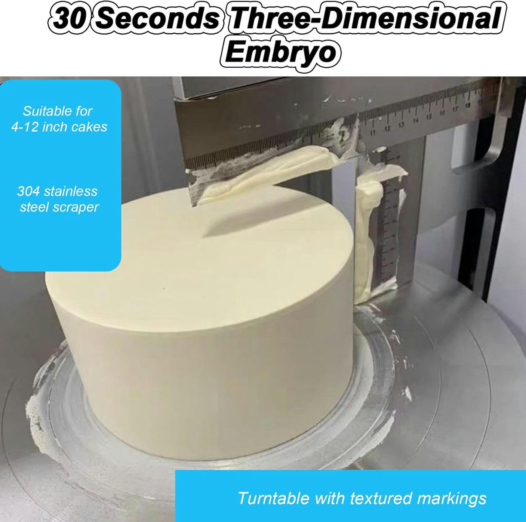 Automatic Cake Coating Smoothing Scraper Machine, Automatic Cake Cream Scraper, 4-12 Inch Electric Cake Icing Machine,Pink