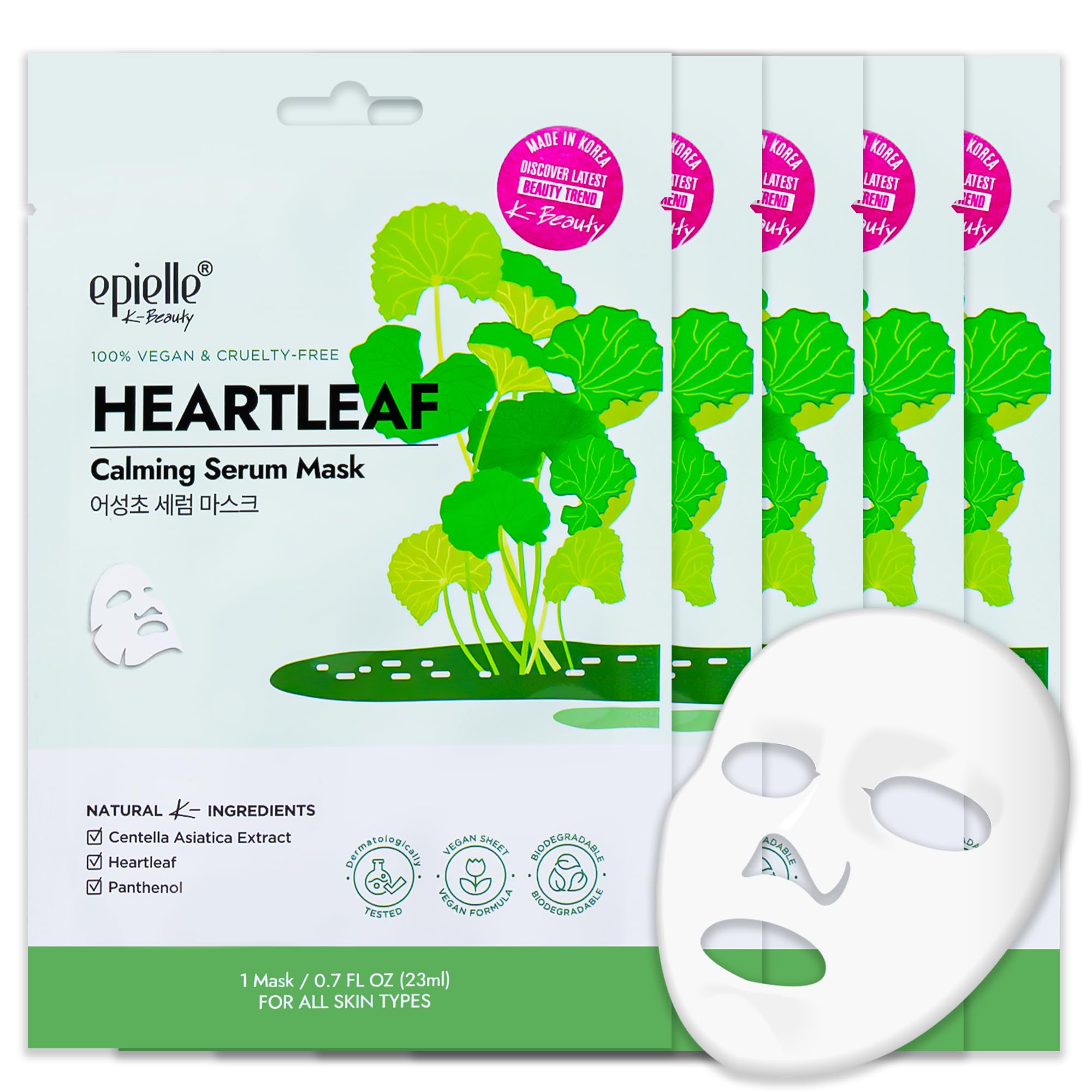 Amazon.com : Epielle Heartleaf Calming Serum Sheet Masks (5pk