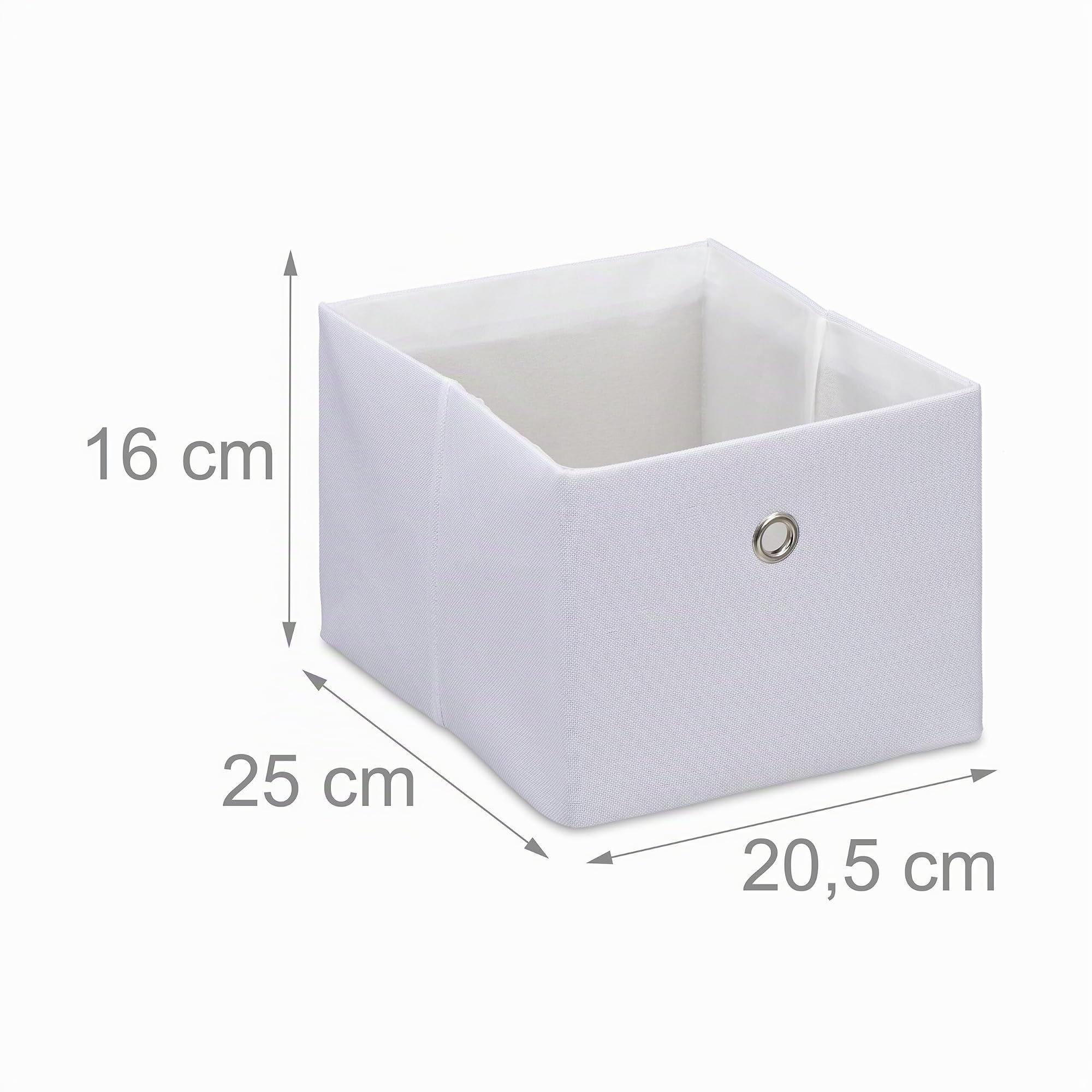 Relaxdays Scatola Portaoggetti, Set 2 Portagiochi da Scaffale, HLP 16x20,5x25 cm, Box in Stoffa Giochi, Libreria, Bianco