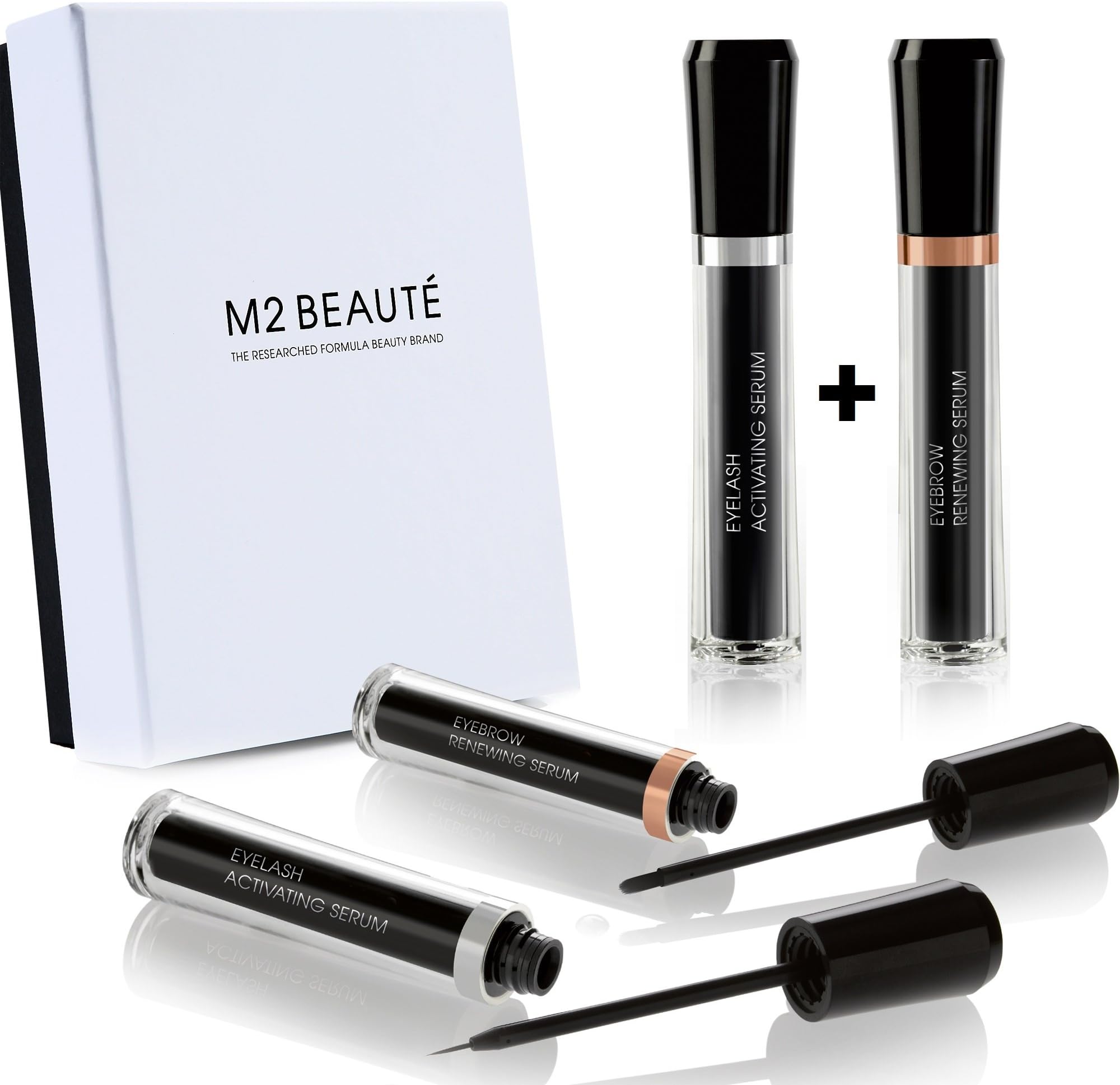 Eyelash & Eyebrows Set | M2Lashes 5ml M2Brows 5ml & M2Beaute Gift Box | Eyelash and Eyebrows Growth Serum, based on the proven and effective Revolutionary MDN.