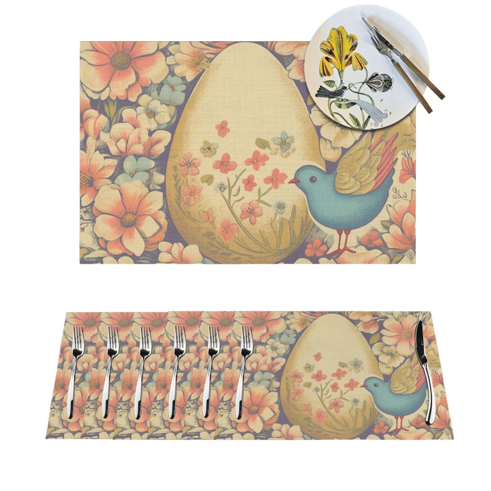 Set de table PVC tissé lot de 6 lavable pour décoration cuisine et maison
