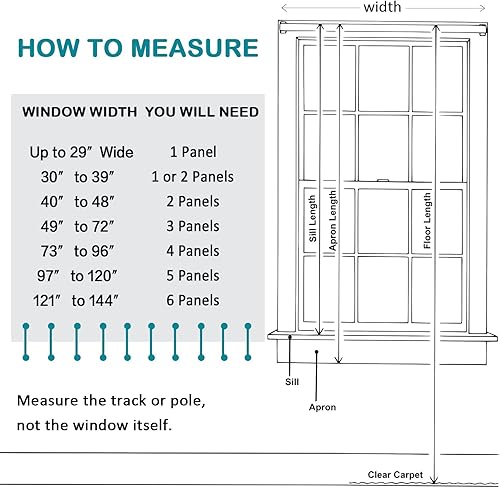 Miniatura 6 de Turquoize Cortinas opacas lisas para oscurecer la habitación, cortinas de panel de ventana, cortinas con aislamiento temático con ojales en la parte