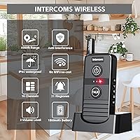 Vista 2 de Intercomunicador bidireccional en tiempo real, intercomunicadores inalámbricos para el hogar de 4900 pies de largo alcance, sistema de comunicación