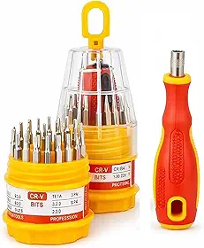Kit Chave de Precisão 30 em 1 Mini Ferramentas Fenda Torx Allen Estrela, Estojo Compacto Para Conserto Manutenção De Celulares Notebooks Relógios Óculos e Tablet