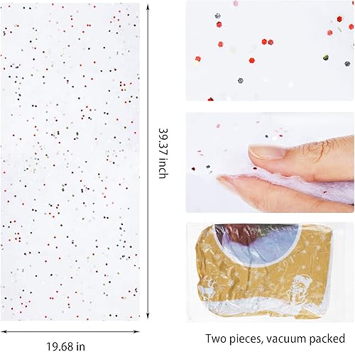 Miniatura 2 de 2 mantas de nieve con purpurina navideña, diseño de país de las maravillas, decoración de nieve blanca para decoración de Navidad, exhibiciones de