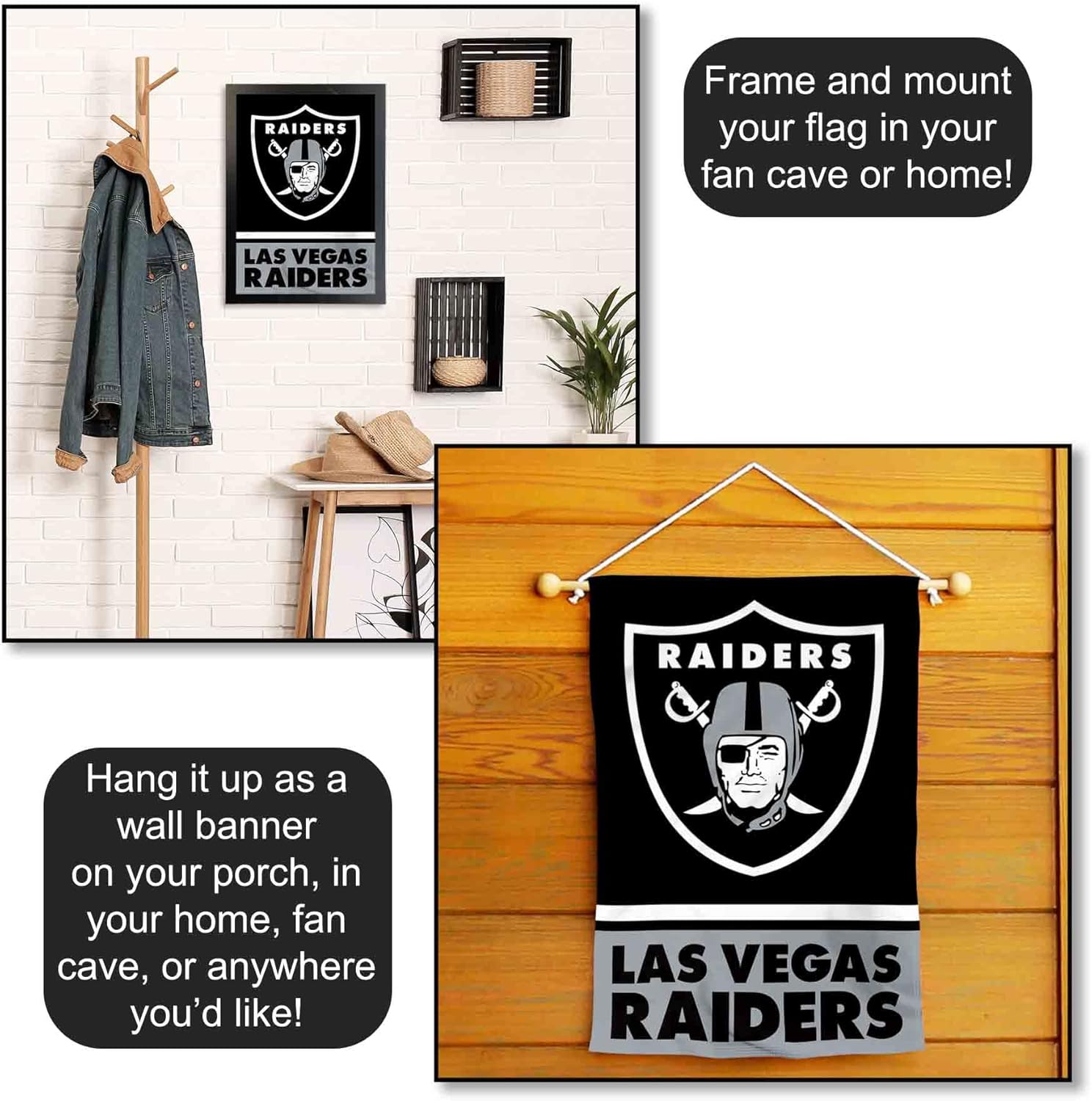 Las Vegas Raiders Double Sided Yard Garden Banner Flag - Image 5