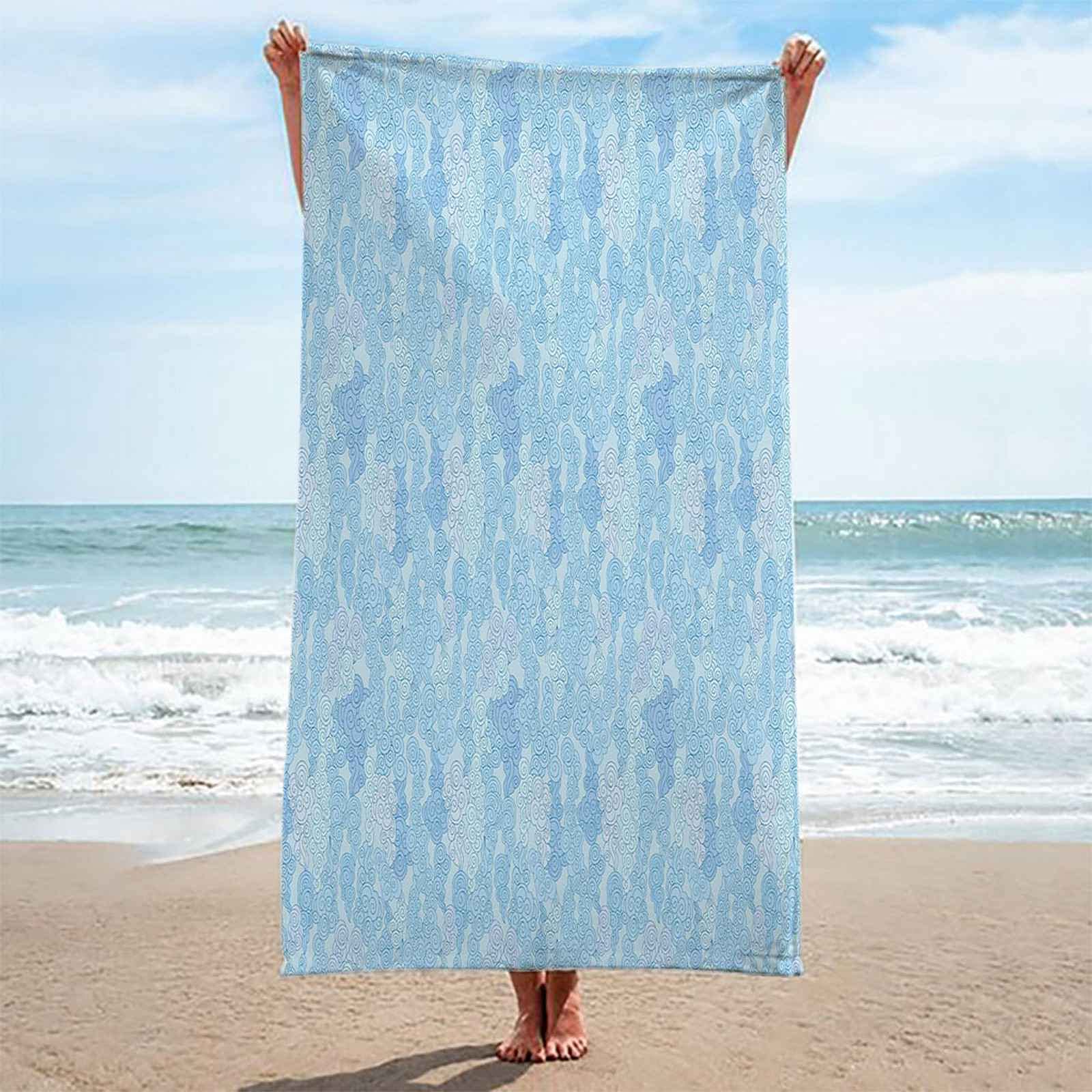 Telo Da Mare 3D Stampa Increspata Blu Stampato Asciugamano Da Spiaggia 150x200cm Asciugamano Microfibra Grande Antisabbia Leggero Telo Mare Per Sport Piscina Viaggi In Famiglia Vacanze