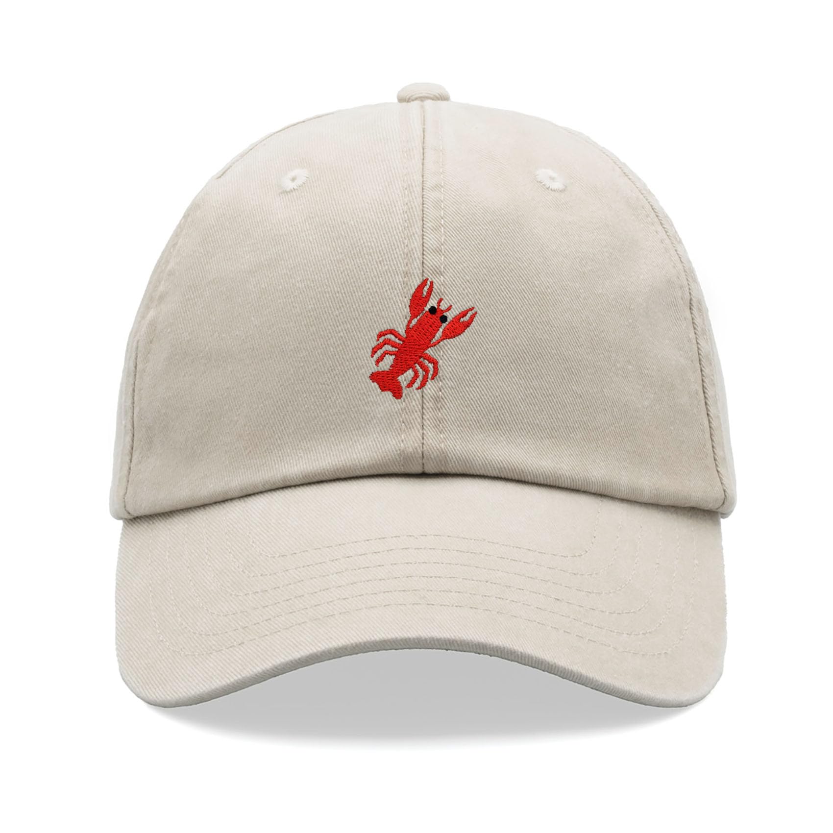 Lobster Baseball Cap Vintage Washed Unisex Dad Hat Adjustable Stone