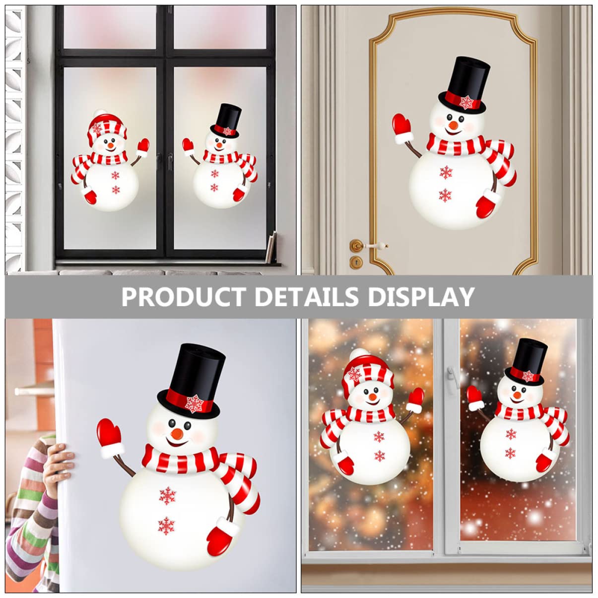 Zerodeko 6blätter Weihnachtsfenster Aufkleber Wasserdichte Abnehmbare Pvc Und Weihnachtsmann Dekoration Für Fenster Und Wände Festliche Wandsticker Für Ihre Weihnachtsfeier