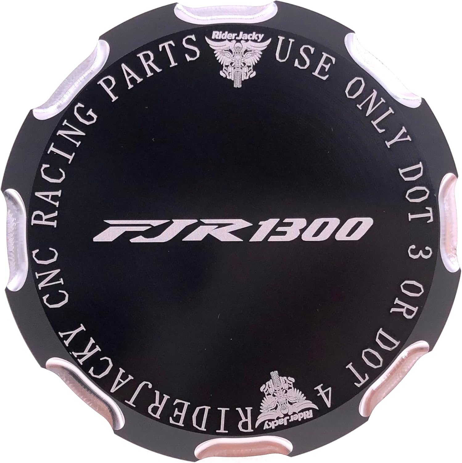 For Yamaha FJR1300 Accessories From 2006-to 2023 FJR 1300 FJR1300AE FJR1300A FJR1300ES Police Motorcycle Front Brake & Clutch and Rear Brakes Master Cylinder Fluid Reservoir Cover (Black)