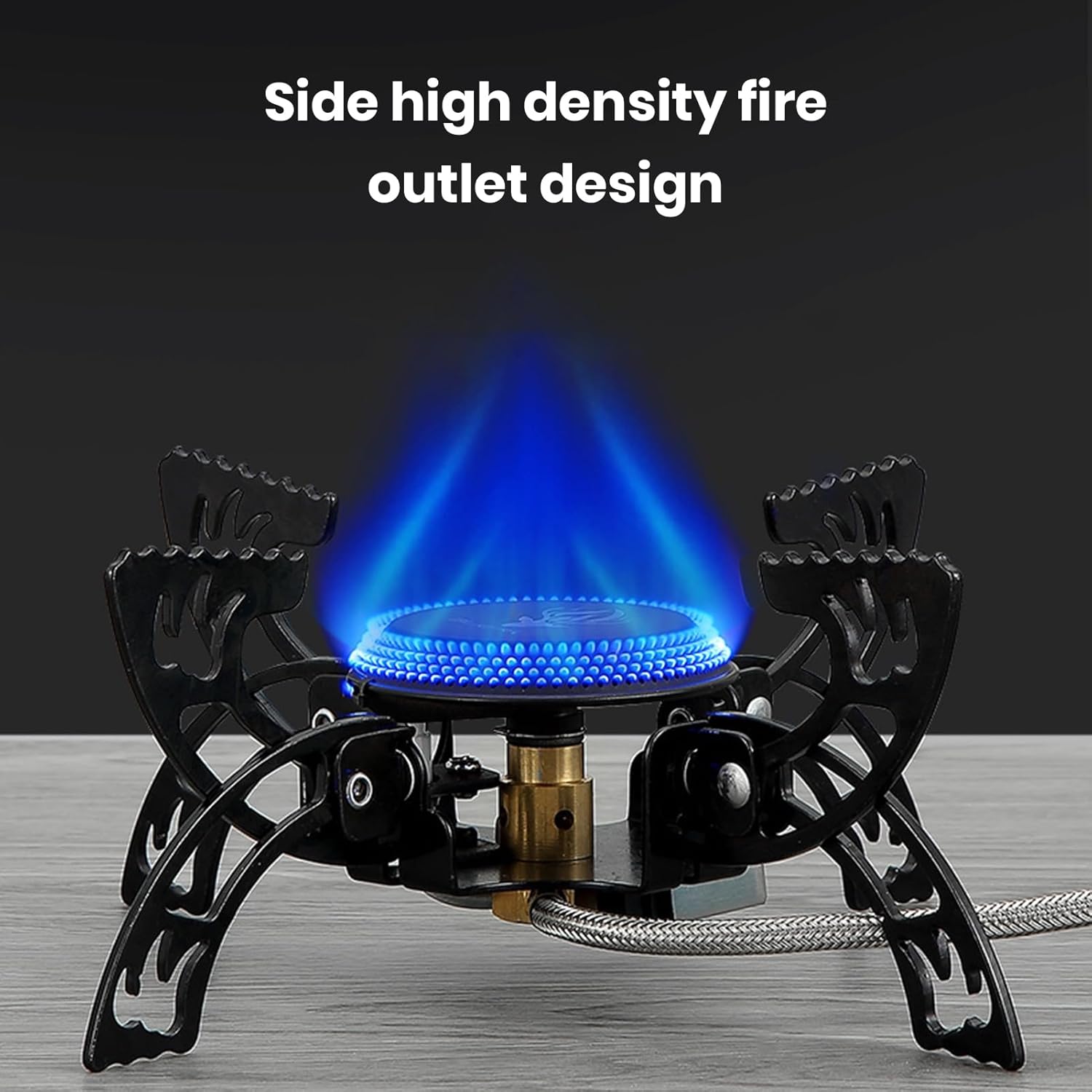 Portable Camping Stove Burner, 3800W Small Backpacking Stoves, 60KG Heavy Duty Rotating Folding Camp Stove Unfolds 8.5" with Fuel Canister Adapter, Piezo Ignition, Carry Case, Pot Stand