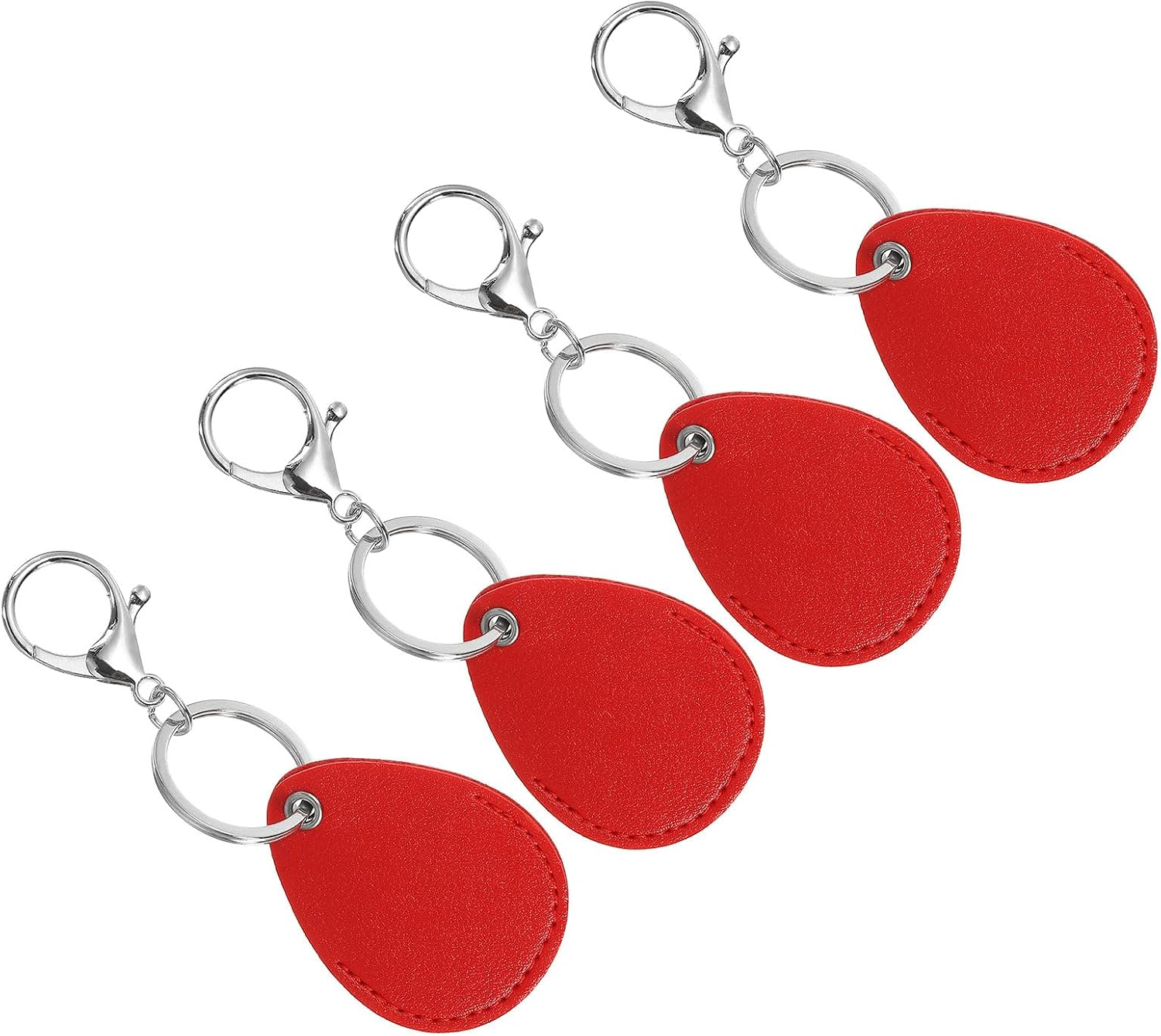 PATIKIL Leather Key Fob, PU Leather Key Fobs with Key Rings Keychain Holder for ID Key Card