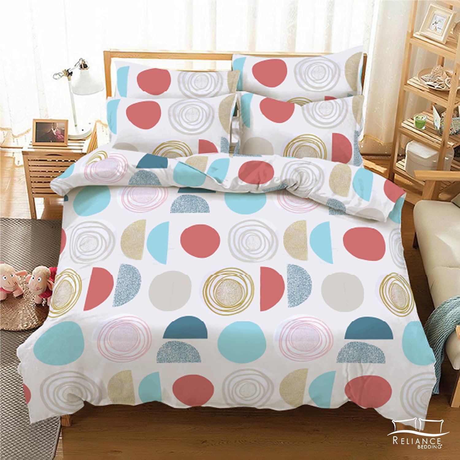 Printed Floral Double Duvet Cover Set 100% Egyptian Cotton 400 Thread Count Soft Breathable Hotel Quality Luxury with Matching Pillowcases Bedding Machine Washable — image 1