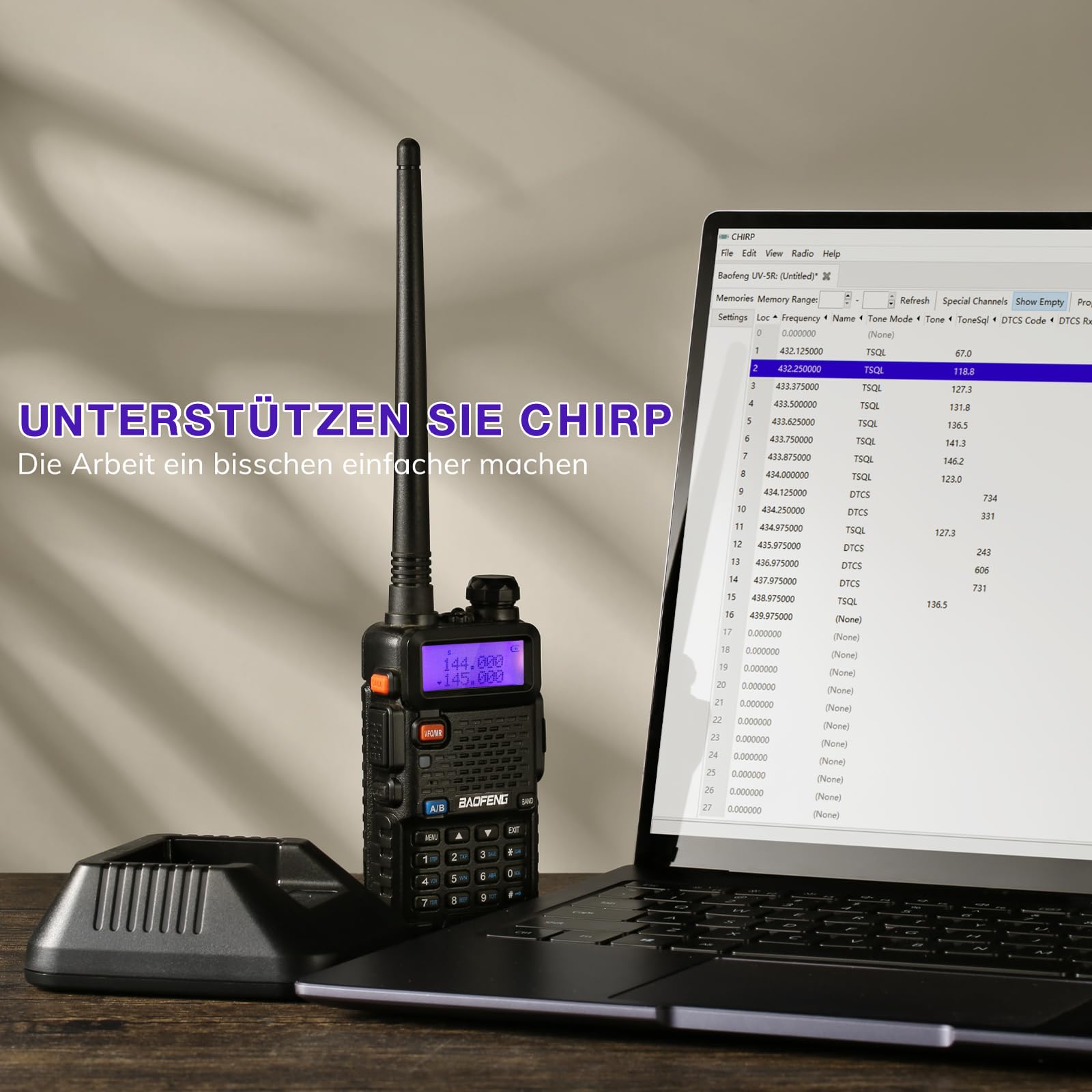 BAOFENG GT-5R Walkie Talkie, Dual Band Funkgerät für UHF VHF 144-146/430-440MHz, mit Speicher für 128 Kanäle, 1800 mAh Akku, Programmierkabel, Kopfhörer für Erwachsene, Wird von Chirp unterstützt