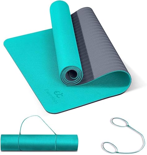 Ewedoos Tapete de yoga antideslizante de elastómero termoplástico, tapete de ejercicio ecológico para yoga, pilates y ejercicio de piso, tapete