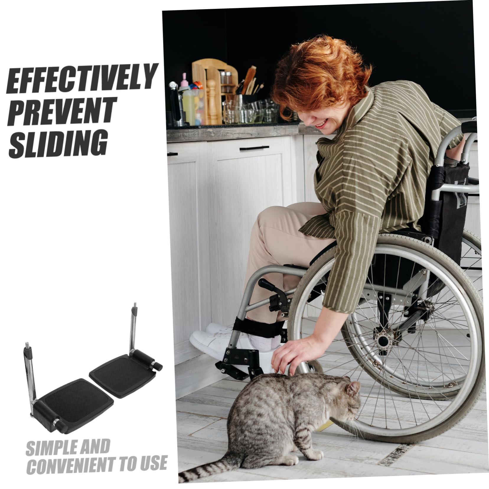 Supplies Almohadillas Elevables Silla Ruedas Repuesto Pedales Patas Fácil Instalación