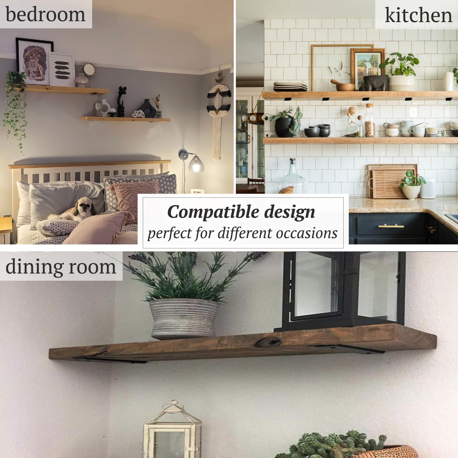8 Pack Shelf Brackets 10 Inch Floating Shelf Bracket 1/5 inch Thick Heavy Duty Hidden Shelf Brackets Iron Metal Brackets for Shelf Support with Screw Included — Amazon image 5