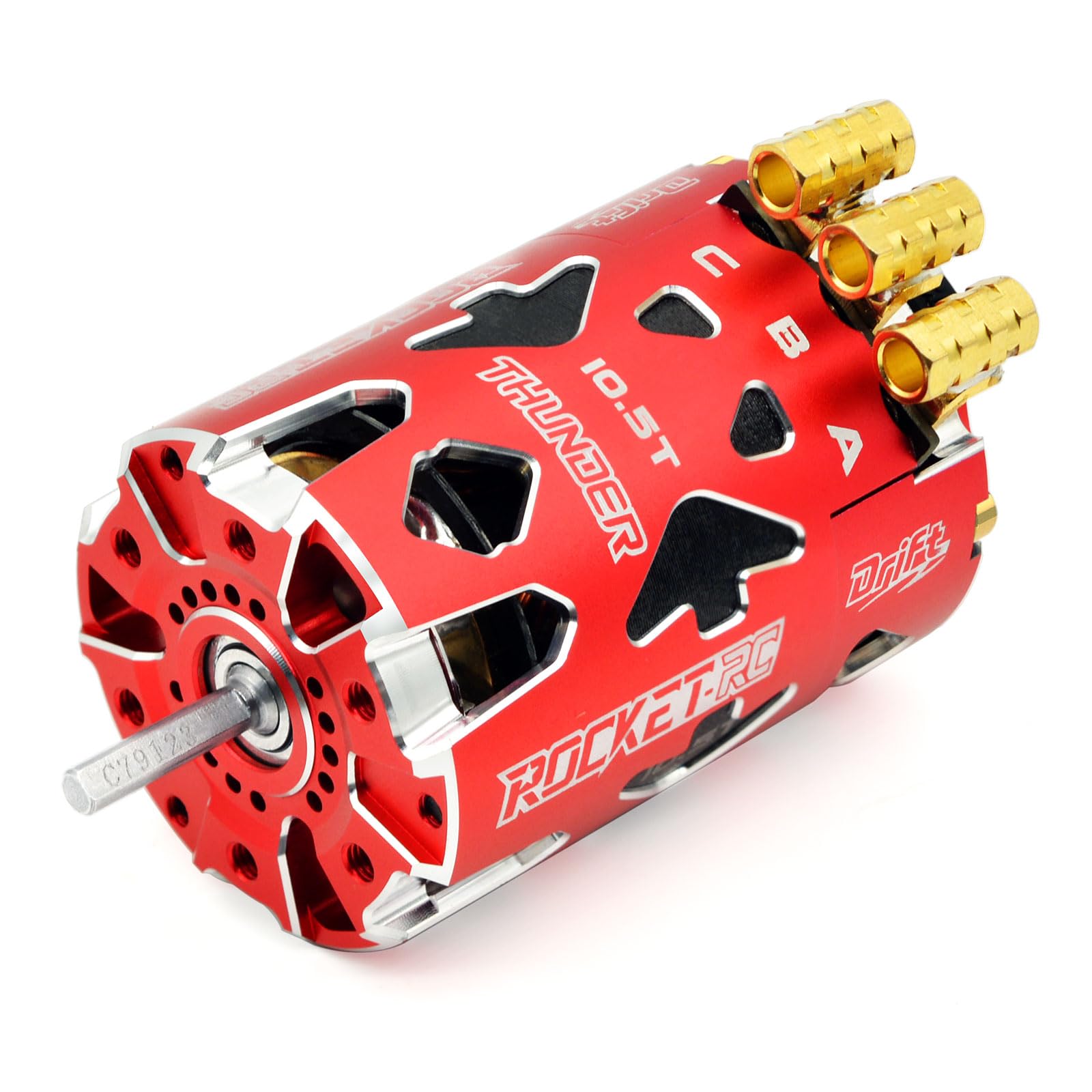 Surpass Hobby 10.5T Brushless Motor Thunder Power 540 Sensored Motor for 1/10th RC Drift Car (Red 10.5T)