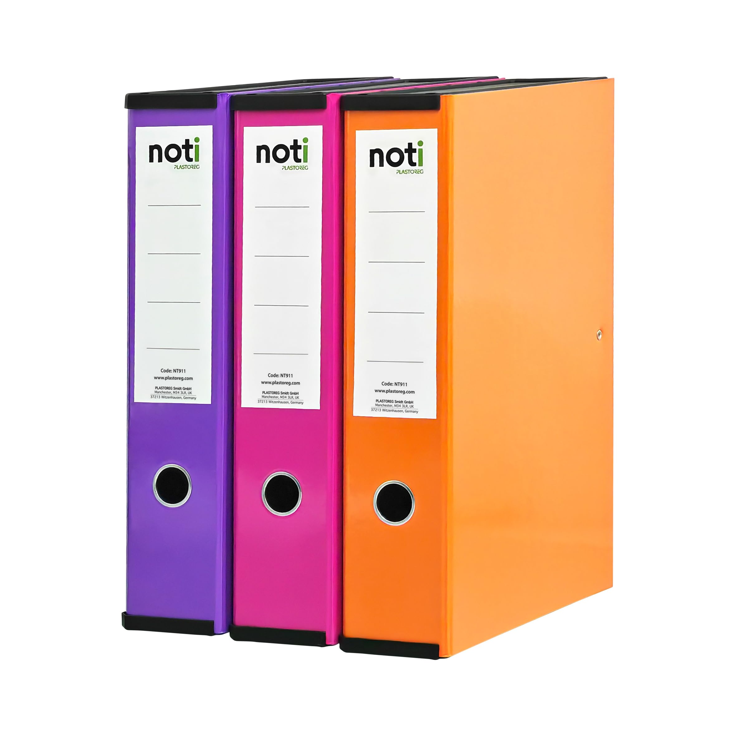 Sponsored Ad – Box File Laminated Foolscap, Lockspring, Ring Pull & Catch, 75mm Spine, Assorted Box of 3, Purple, Pink & Orange
