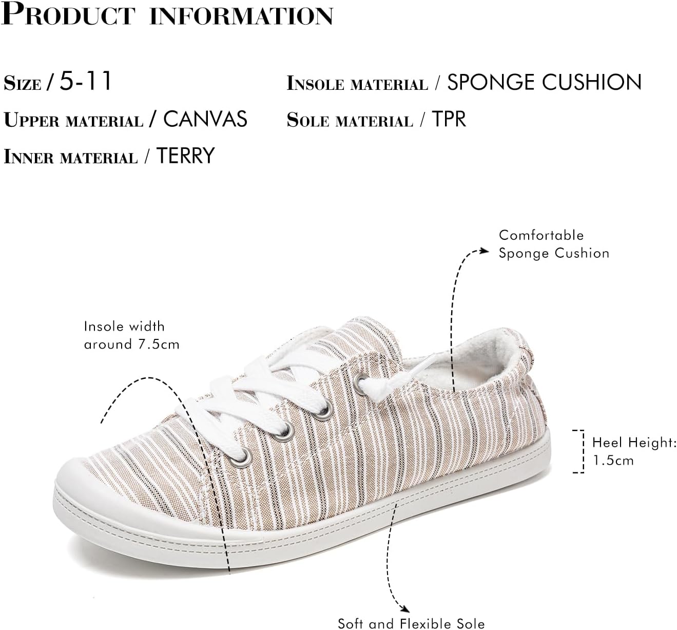 FUNKYMONKEY Shoes for Women, Comfort Low Top Canvas Slip On Sneakers Classic Casual Walking Shoes - Image 8