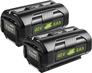 [2Pack] HIGH Capacity 6.0 Ah! 40 Volt Battery for RYOBI 40V Power Tools OP4026 OP40201 OP4030 OP4040 OP4050 OP4060 Replace for RYOBI 40V Batteries