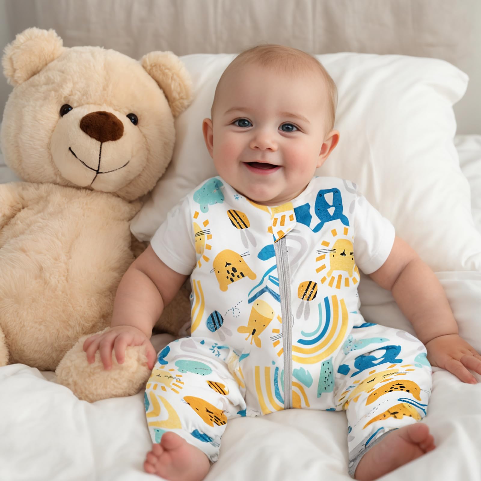 WYTbaby Sacco Nanna con Piedini 1.0 Tog, 100% Cotone Ultra-Morbido, Facile da Indossare, Ideale per il Sonno dei Neonati, Sacco Nanna Adatto per Bambini da 2-3 Anni