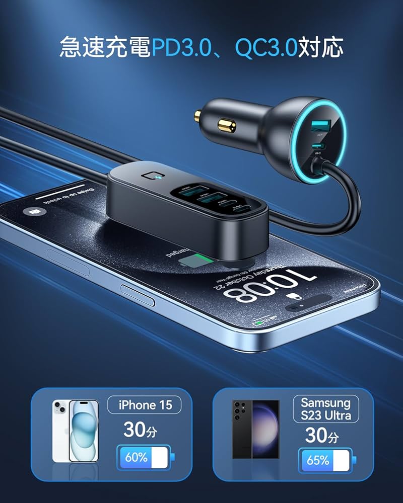 Amazon.co.jp: ROCOREN シガーソケット USB C カーチャージャー