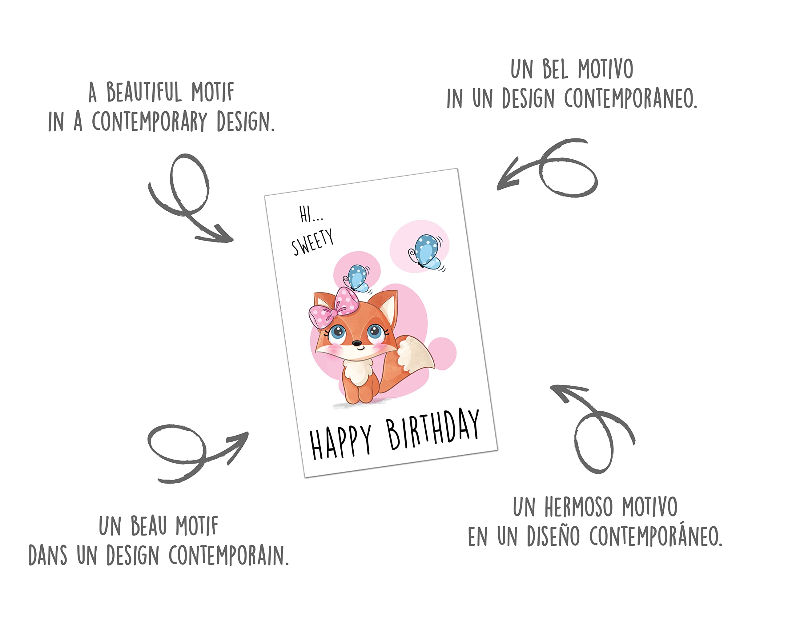 Edition Seidel Biglietto di auguri di compleanno quadrato con busta. Happy Birthday Billet animal card uomo donna cool gatto umorismo divertente festa palloncini (GQ148 SW024