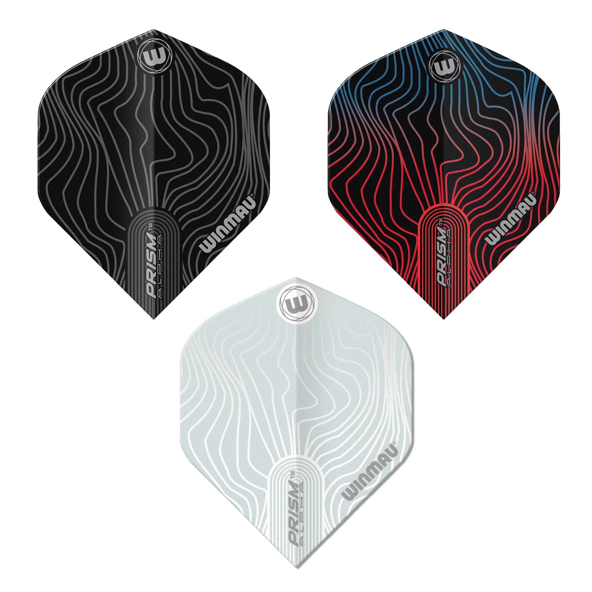 WINMAU Prism Alpha Solar Design Zestawy lotnicze do rzutek – 3 zestawy w opakowaniu (łącznie 9 lotów) (zwykłe mieszane)