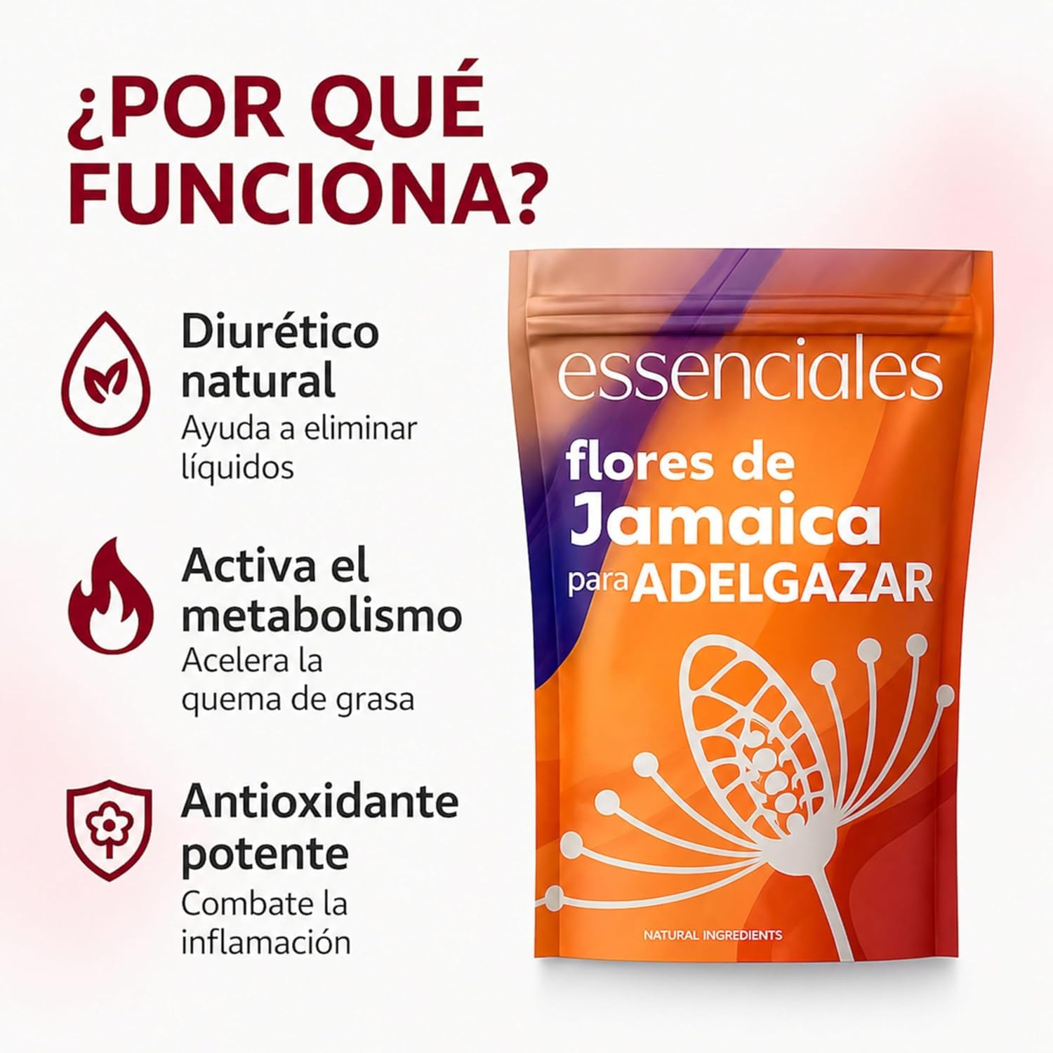 Hibisco Flor de Jamaica Adelgazar BIO Bebida Detox 100% Natural Antioxidante