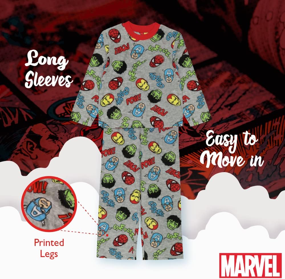 Marvel Boys' 2-Piece Loose-fit Superhero Matching Pajamas Set, Soft & Cute for Kids - Image 4