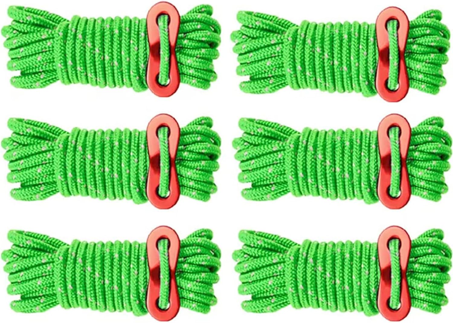 Amazon.com: LEOCFY 6 Pack 4mm Outdoor Reflective Tent Rope with ...
