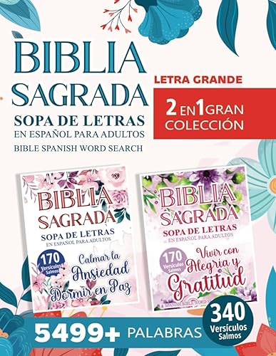 Sopa de Letras de la Biblia Sagrada: Sopa de letras en español para adultos con letra grande: Gran Colección 2 en 1 con 5499+ Palabras y 340 Puzles (Bible Spanish Word Search) (Spanish Edition)