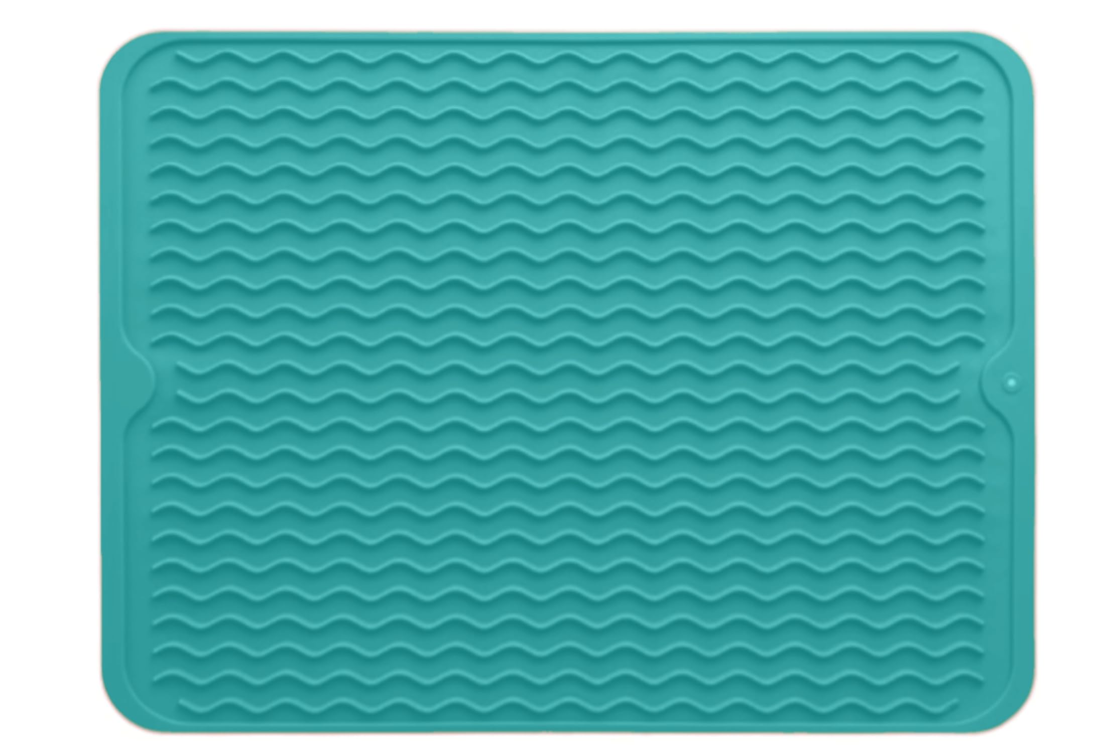 Silicone Drying Mat 16 × 12 – Teal Green Non-Slip Sink Mat for Kitchen Counter, Heat-Resistant Food-Grade Dish Pad, Easy-Clean Multipurpose Drawer Liner (Teal Green, 16" x 12")