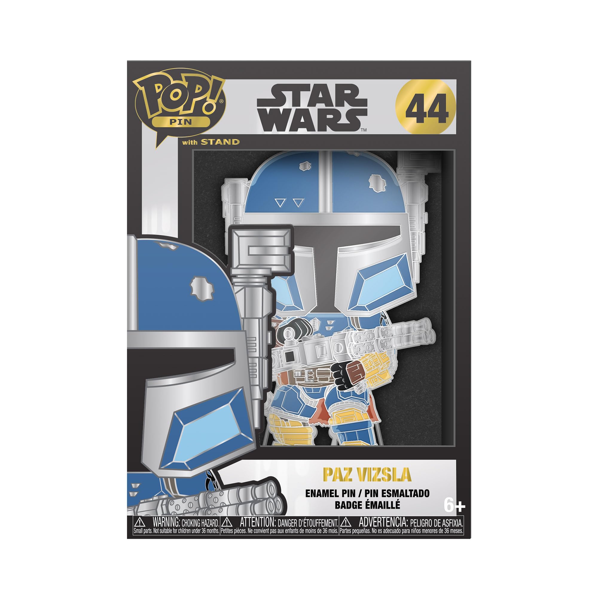 Funko Pop! Duża emaliowana przypinka Star Wars: Heavy Armor Mando - Mandalorian - Star Wars: Mandalorian Emaliowane przypinki - Śliczna broszka kolekcjonerska - na plecaki i torby - Pomysł na prezent