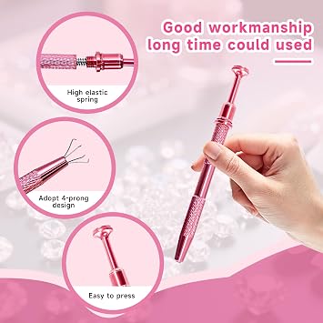 2 Pcs Piercing Ball Grabber, Piercing Ball Screw Holder Tool, Piercing Removal Tool, Grabber Pen Stainless Steel 4 Prongs Claw Tweezers for Jewelry Craft