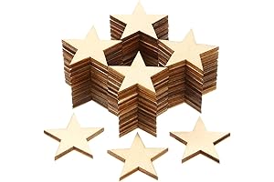 300 Count 1 Inch Unfinished Blank Wooden Stars Ornaments
