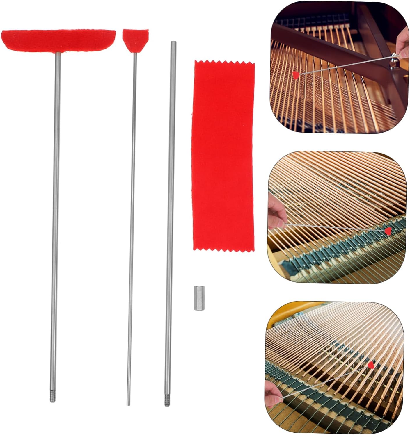 Abaodam 2sets Piano Cleaning Tool Kit Scrapers and Extension Pole for Piano Maintenance and Care
