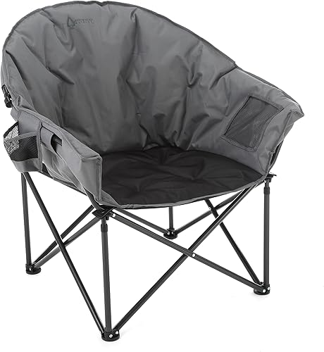 Miniatura 8 de ARROWHEAD OUTDOOR Silla de camping plegable de gran tamaño con bolsillo, portavasos, portátil, acolchada, luna, redonda, platillo, soporta 330 Azul