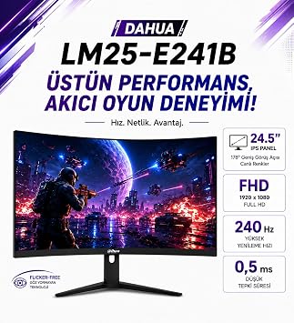 DHI-LM25-E241B IPS 24,5 in  240 Hz 1920 H   1080 V  z n rl k 0,5 MS Gaming Monit r